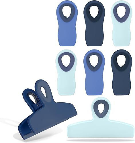 Miniatura 224 de COOK WITH COLOR Clips para bolsas – Clip de chip resistente y clips magnéticos para refrigerador para almacenamiento de alimentos con agarre Gris
