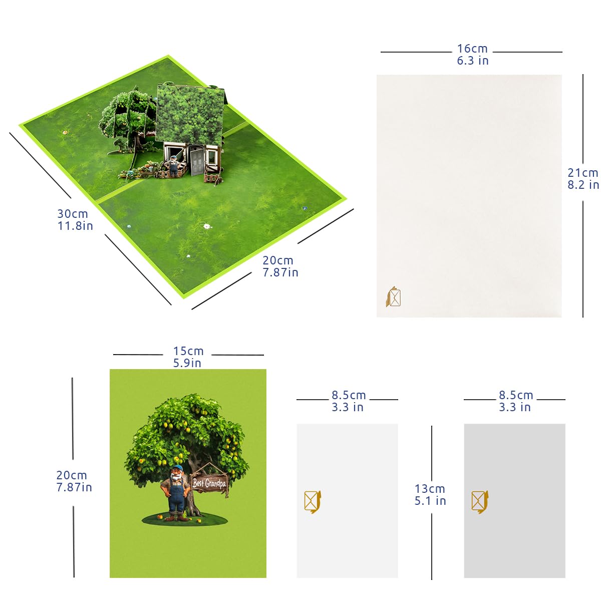 CNLITIHEKA Pop Up Card for Dad Happy Father's Day Card for Grandpa 3D Pop up Greeting Card for Husband Retirement Card for Old Men with Envelope - Image 2