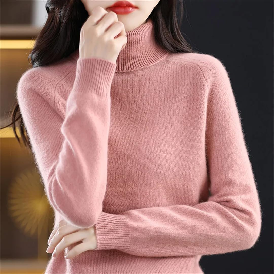 Maglione da donna in cashmere a collo alto in cashmere per autunno e inverno