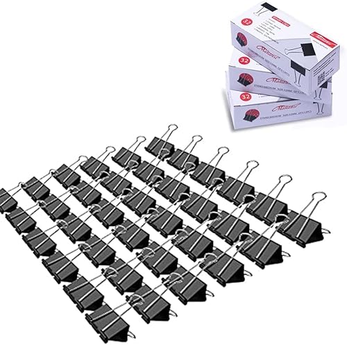 Miniatura 7 de Clips pequeños para carpeta, paquete de 96, 34 pulgadas, estándar de 0.748 in, negro, capacidad de 0.31 pulgadas, abrazadera plegable, clips para