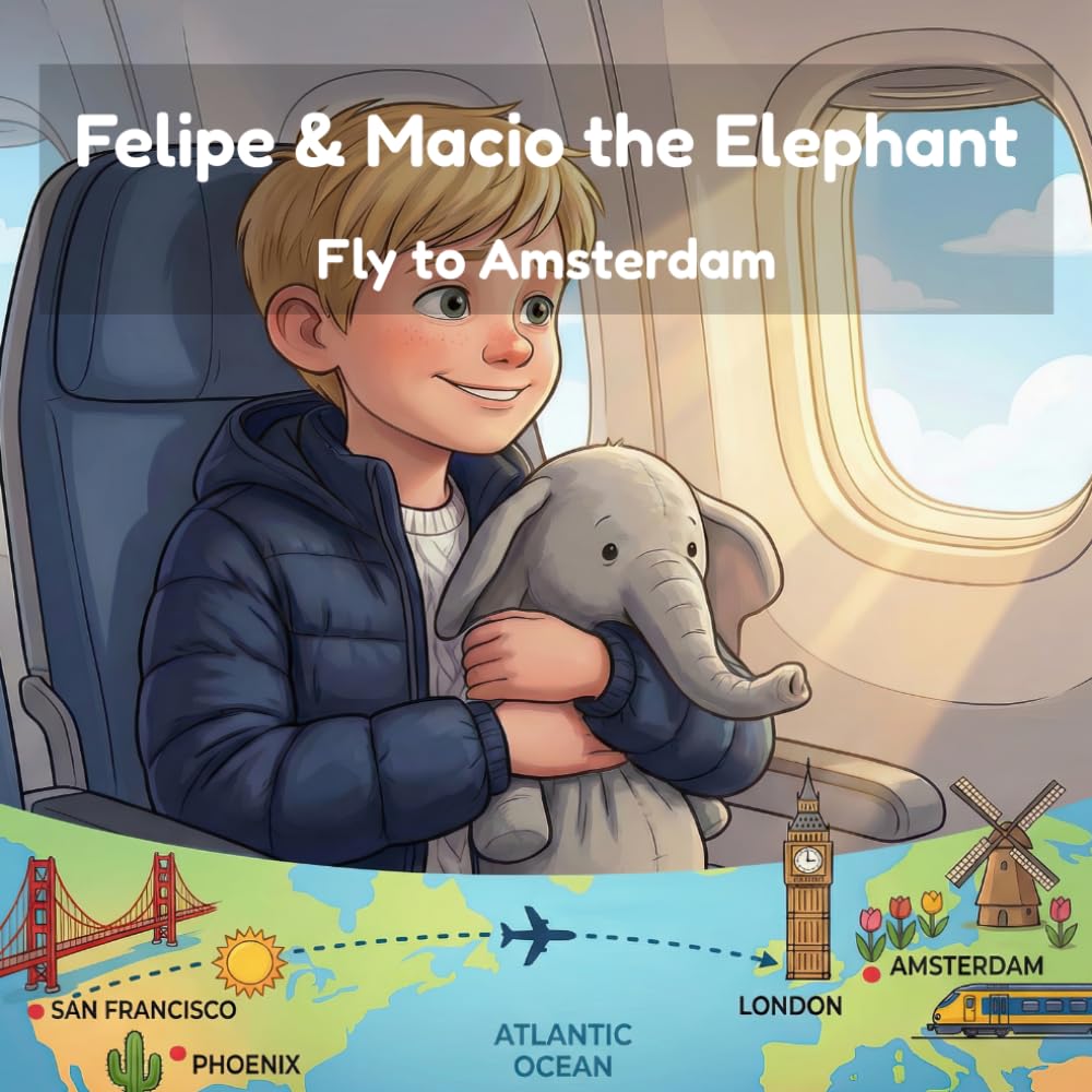 Felipe & Macio the Elephant Fly to Amsterdam: A Boy and His Elephant's First European Adventure - A Read-Aloud Travel Story for Kids (Felipe & Macio's Travel Adventures)