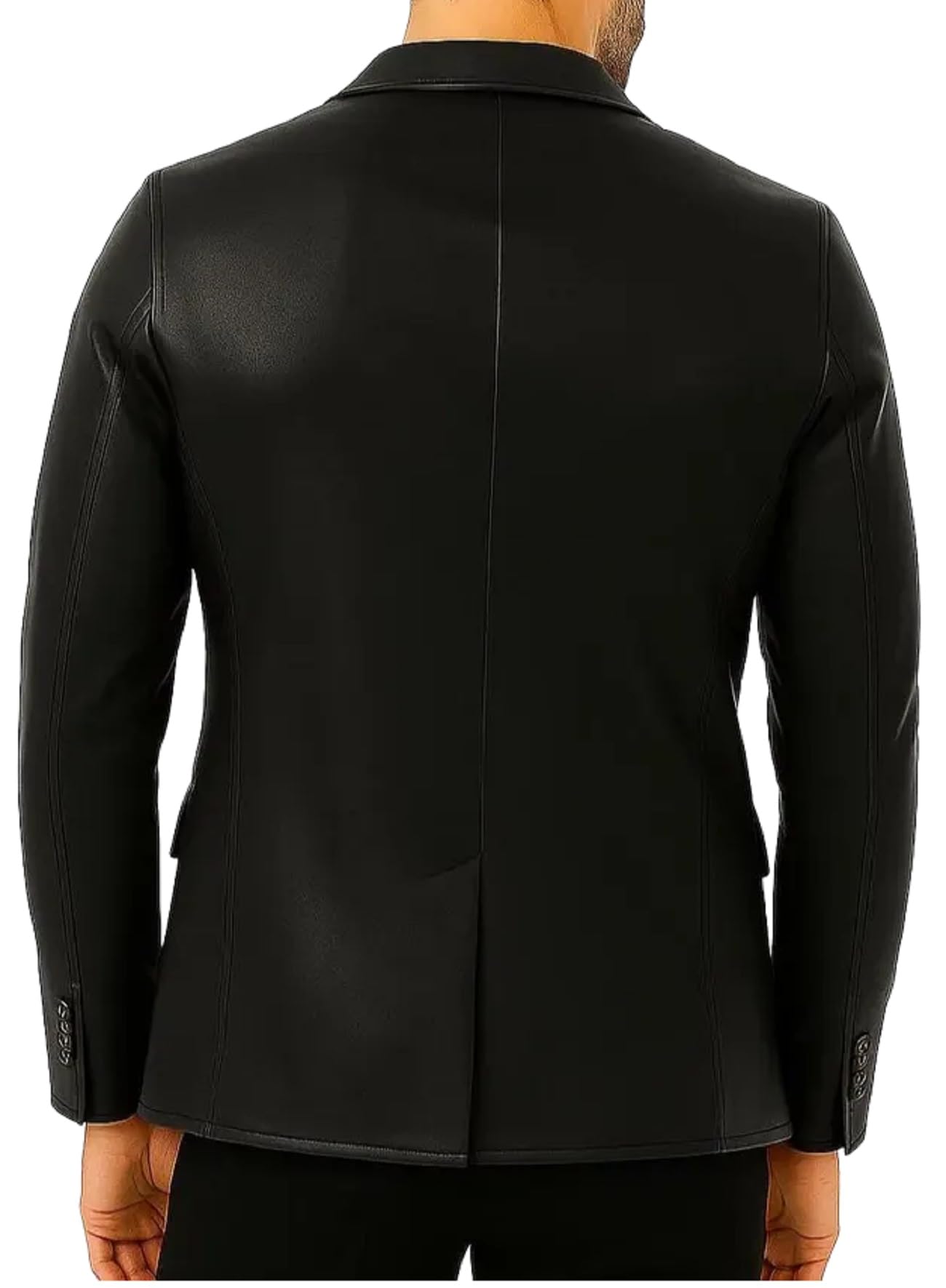 Chaqueta blazer de cuero de primera calidad para hombre, para negocios, casual, oficina, traje de noche