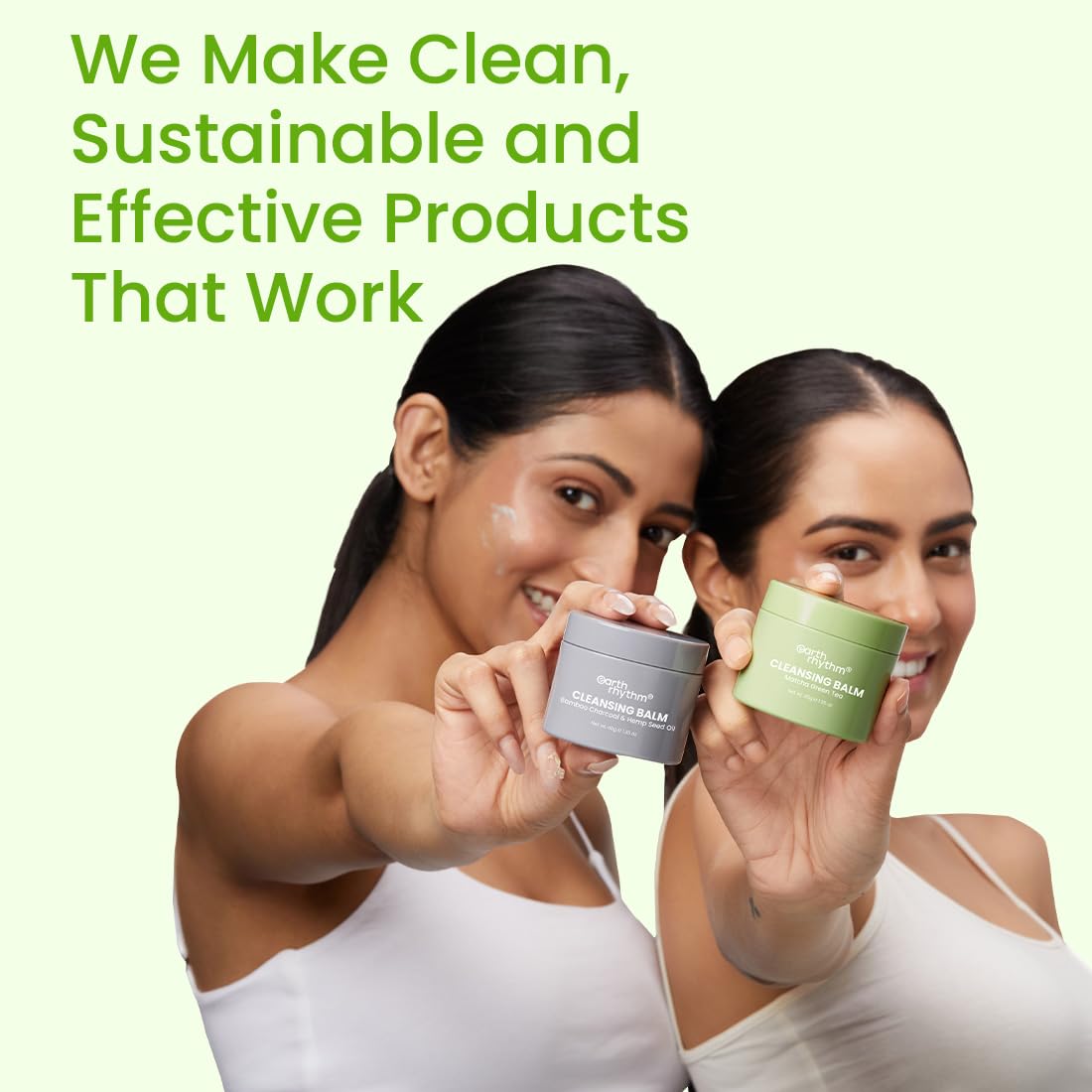 Earth Rhythm Matcha Green Tea Makeup Remover Cleansing Balm | Cleanse Makeup, Removes Excess Oil & Dirt, Detoxifies & Clear Pores | For All Skin Type | Men & Women – 40g - Image 6 thumbnail