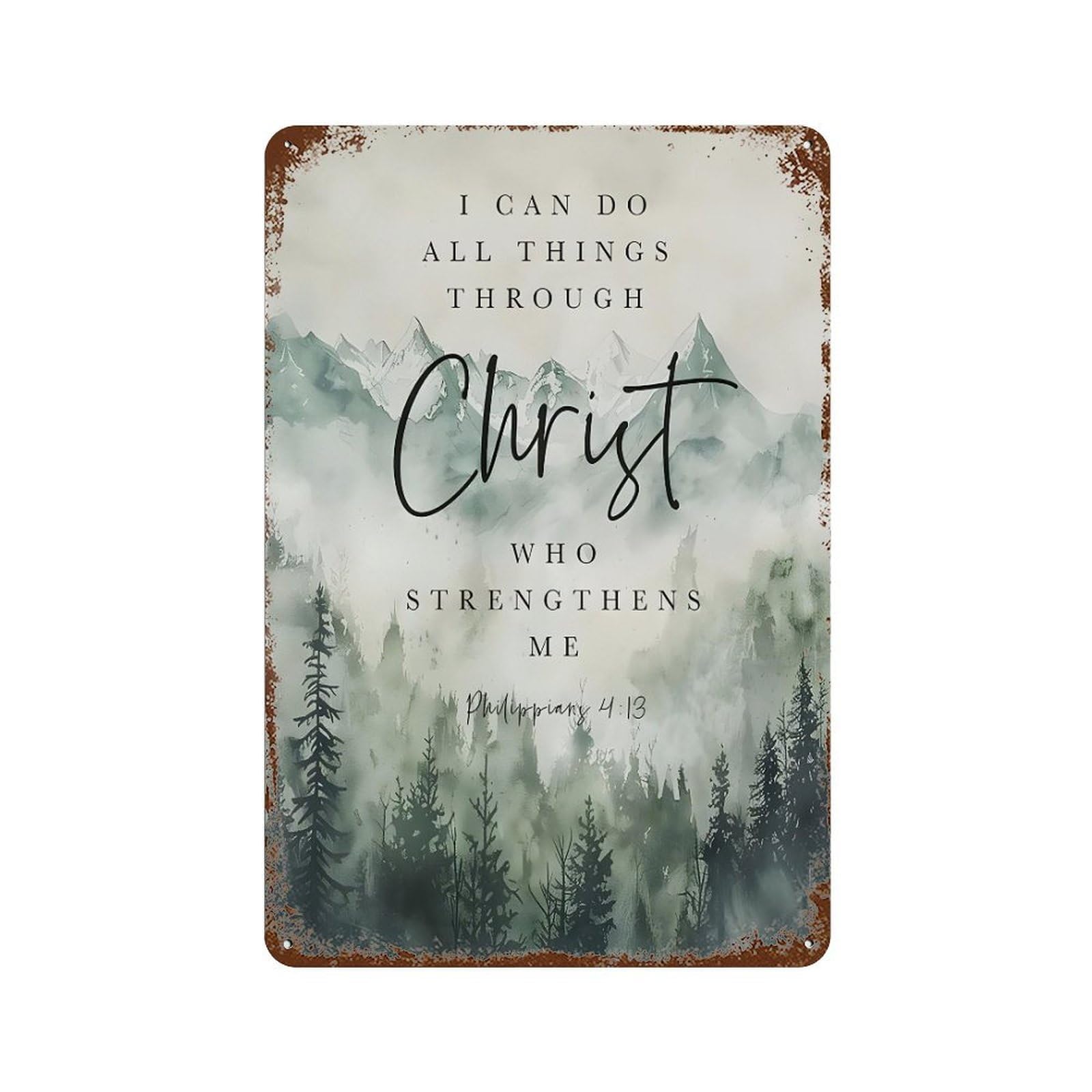 xiaoxiaoshen Bible Verse Wall Art Philippians 4 13 Wall Decor Art Metal Tin Poster Modern Home Decor Art Home Bar Shop Decorations Vintage Sign 30x20cm