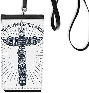 Ancient Egypt Owl Decorative Pattern Phone Wallet Purse Hanging Mobile Pouch Black Pocket