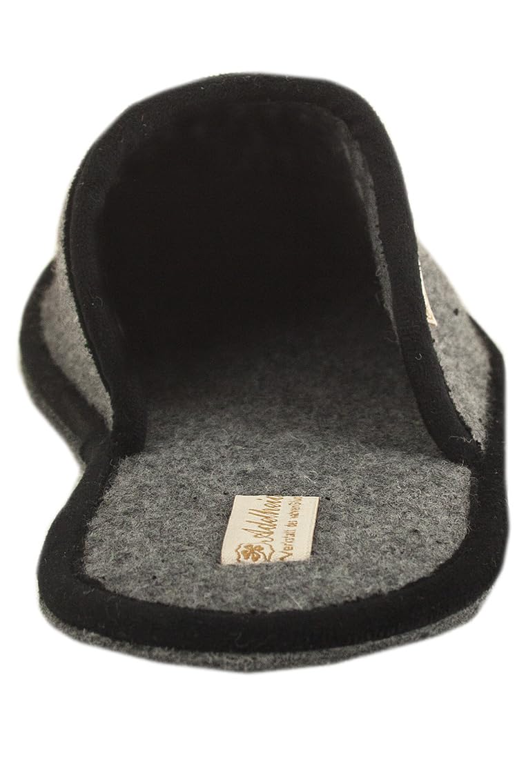 Adelheid Hausherr Filzpantoffel, Farbe:Rabenschwarz, Größe:42/43