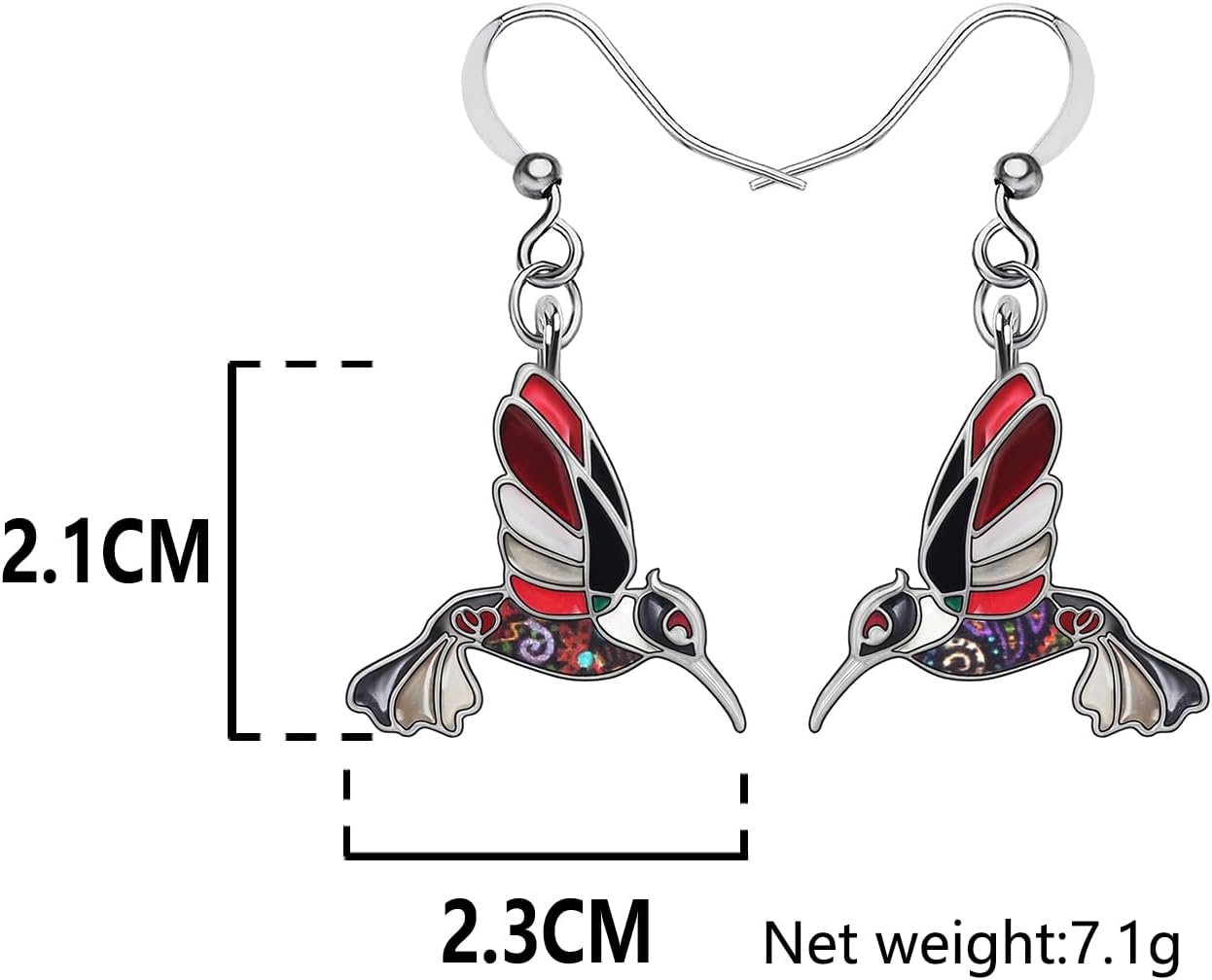 Alloy Cute Hummingbird Earrings Enamel Bird Charms Summer Jewelry for Women Fashion Hummingbird Gifts - Image 6