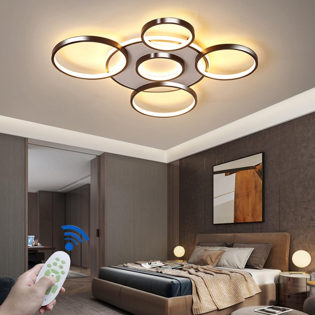 FWX Deckenleuchte LED Mit Fernbedienung – Dimmbar, 7-flammig, 106W, Für Wohnzimmer & Schlafzimmer