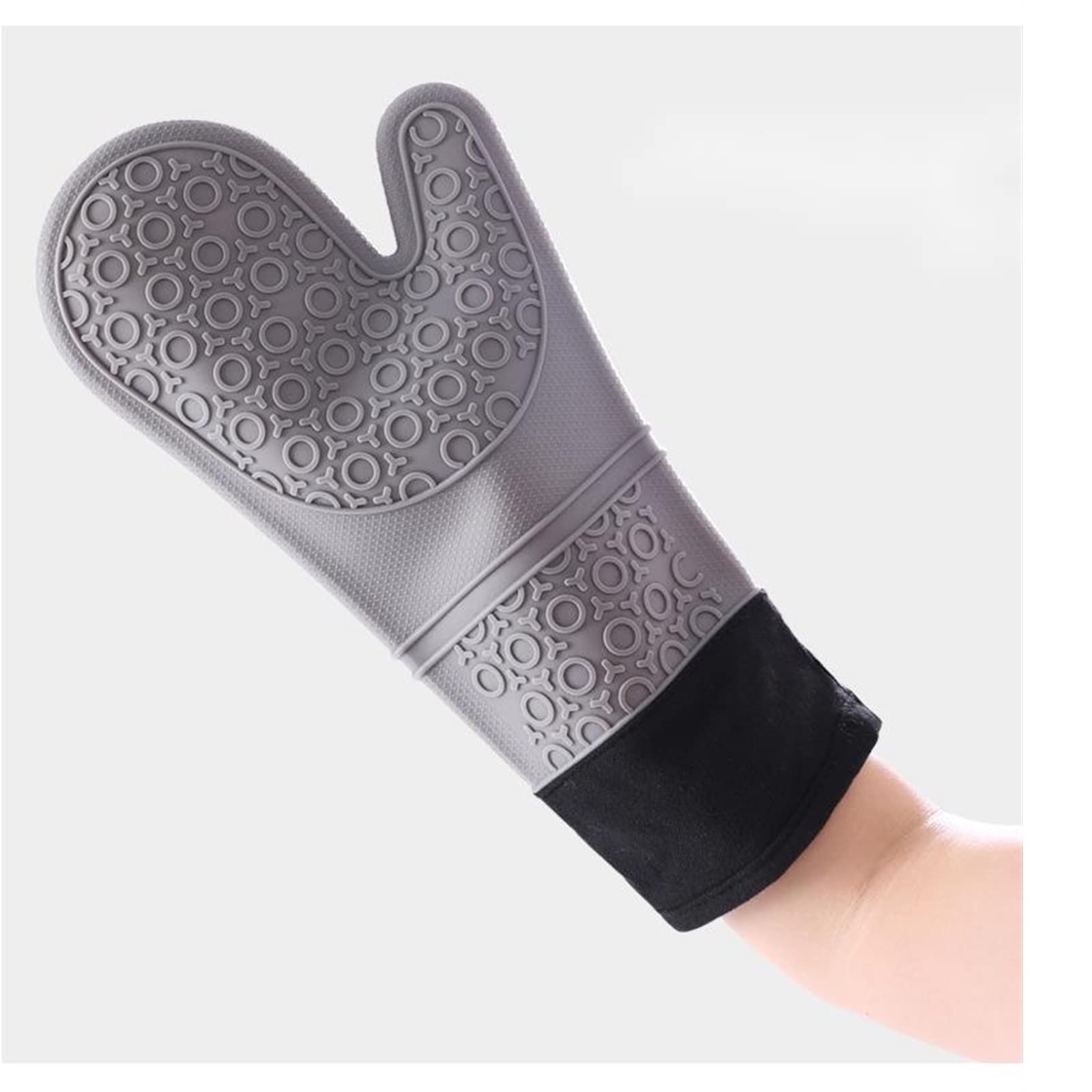 Gants en Silicone résistants à la Chaleur, Longs Gants en Coton for Micro-Ondes, Four, Cuisine, pâtisserie, Barbecue(Orange)