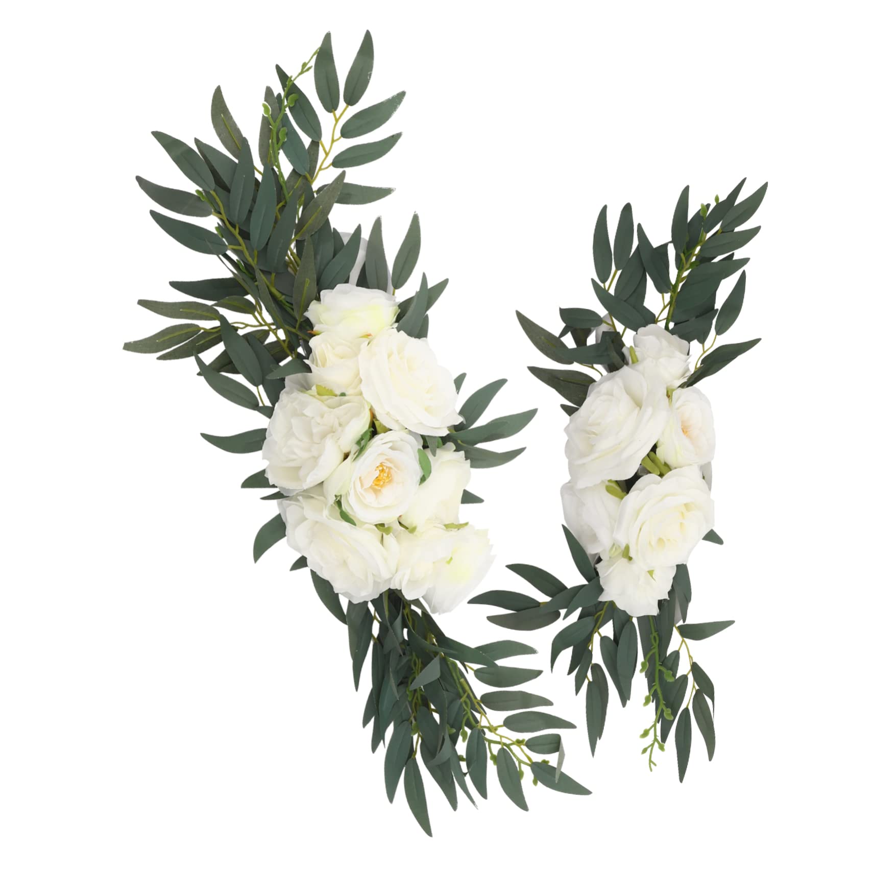 2er Satz Kunstblumen Swag Hochzeit Deko Blumengestecke Künstlich Traubogen Willkommensschild Blumendekor