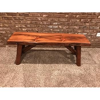 Alternative view of SRL Rustic Logwerks Indoor Bench — Pine & Cedar Wood Bench — Front Porch Decor — Live Edge Small Bench for Entryway, Garden & More — Handcrafted Wooden Bench — Rustic Furniture (48”, Honey Pine)