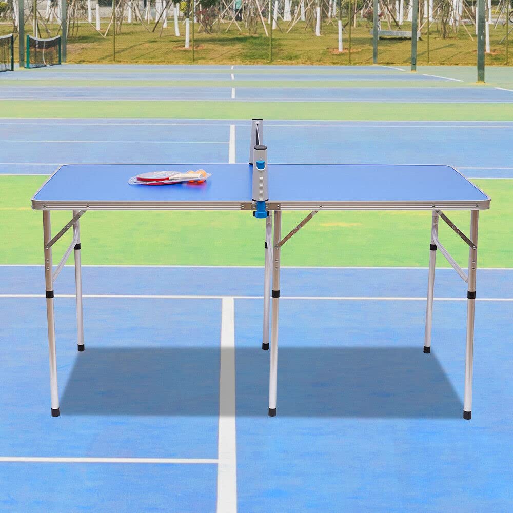 Tavolo da ping pong, pieghevole, da ping pong, da ping pong con rete, 2 racchette e 3 palline da ping pong, tavolo da ping pong, tavolo da ping pong, tavolo da ping pong, 152 x 76 x 76 cm