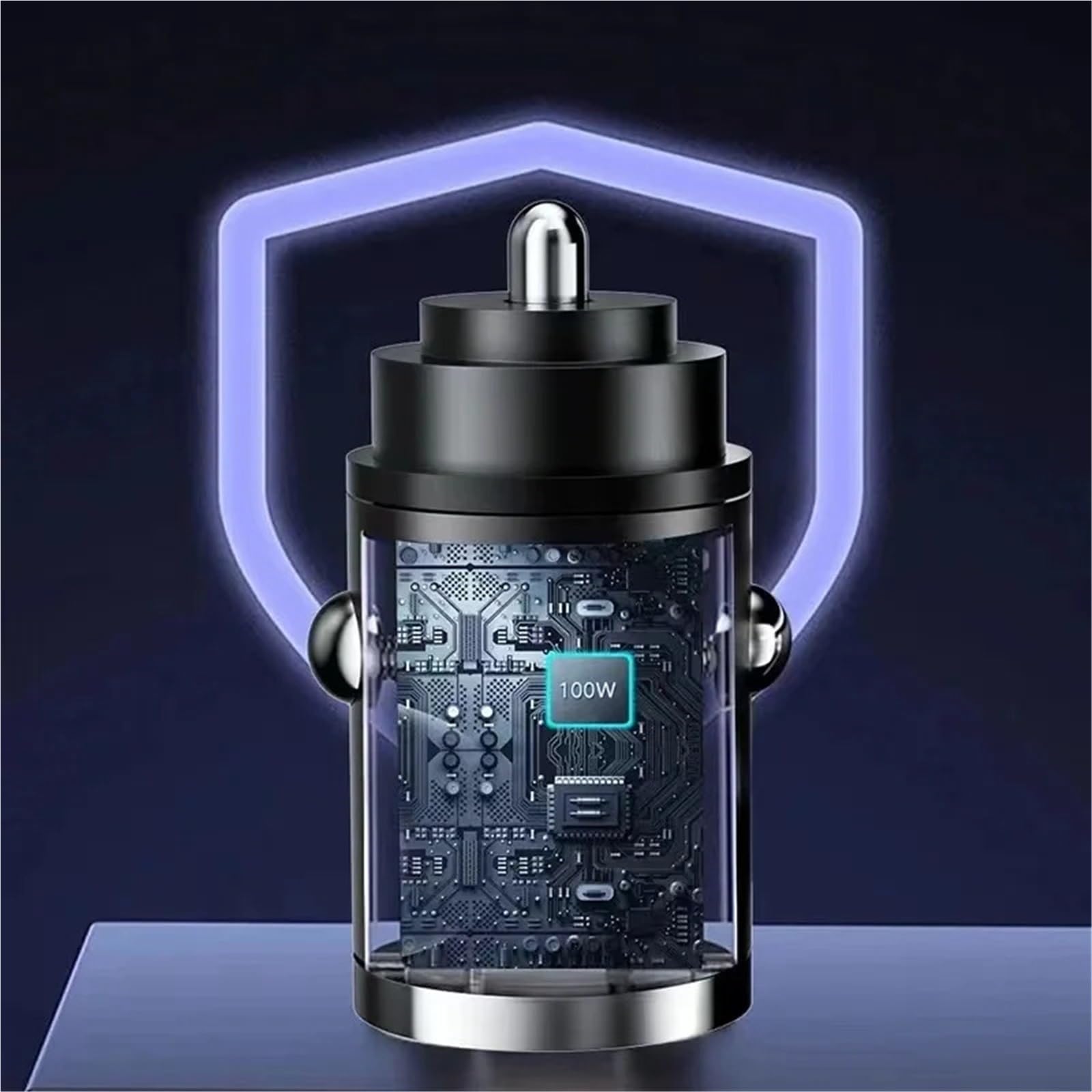 caricabatterie auto, Caricabatterie mini USB for auto a doppia porta da 100 W(200W Dual USB Black)