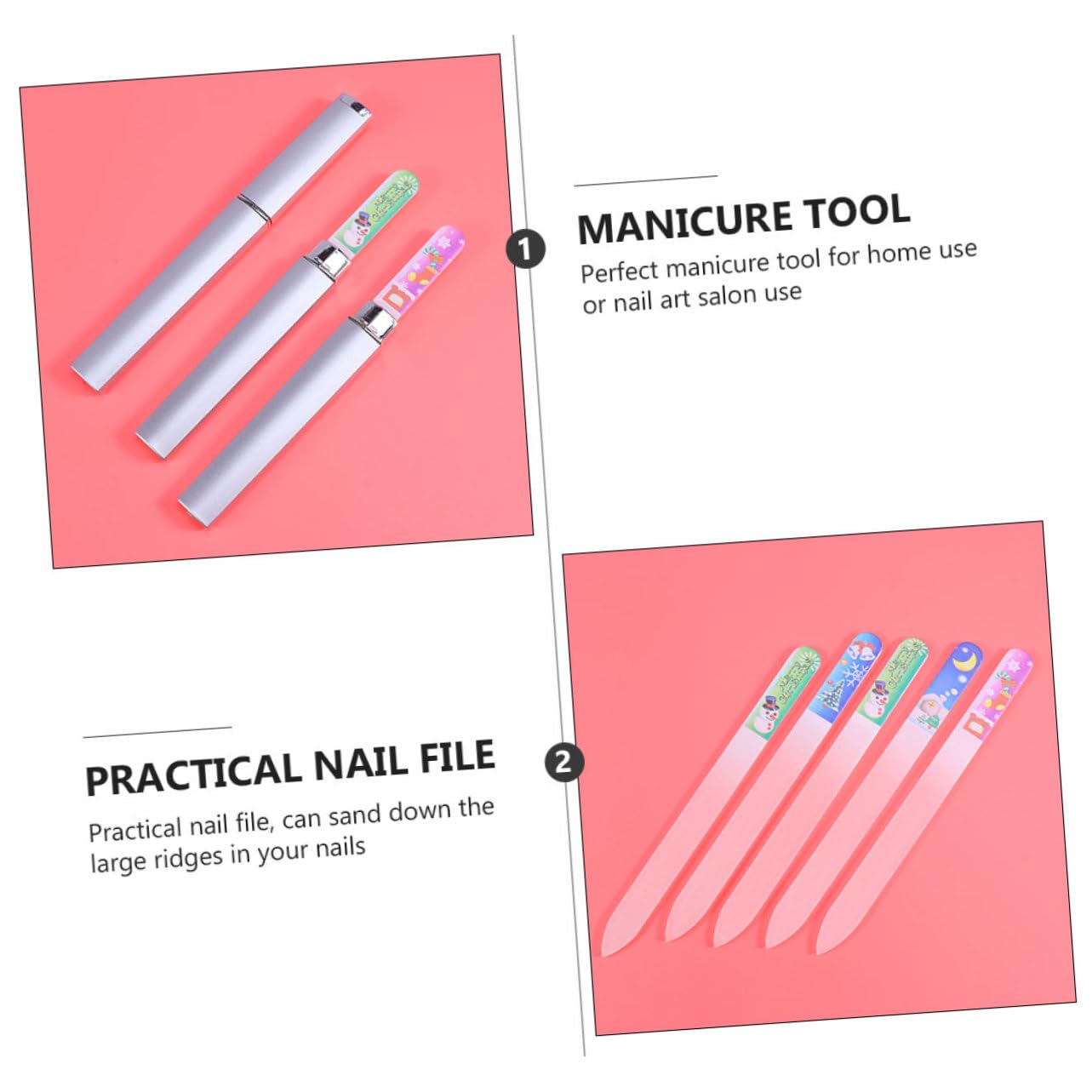 FRCOLOR 20stücke Teiliges Weihnachts-nagelfeilen Tragbare Maniküre-werkzeuge Für Nagelkunst Und Pflege Als Für Und Mädchen