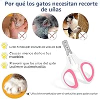 Vista 3 de OneCut Cortaúñas para mascotas, versión actualizada, cortaúñas para gatos y gatitos, cortaúñas profesional para mascotas, ideal para gatos, Rosa