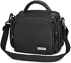 CADeN Compact Camera Shoulder Crossbody Bag Case Compatible for Nikon, Canon, Sony SLR/DSLR Mirrorless Cameras and Lenses Waterproof(1.0 S, Black)