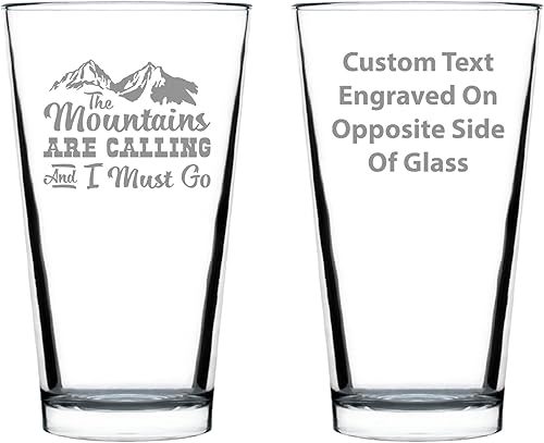 Miniatura 8 de Mountains are Calling - 16 oz Pint Glass for Beer - Gifts for Men & Women that Love Hiking & Cabins- Fun Drinking Decor
