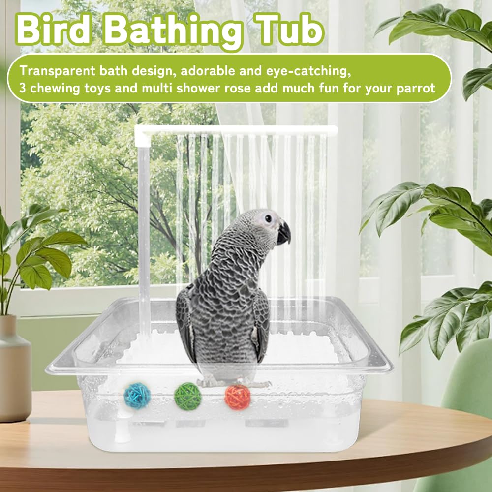 WQY GroceryShop Parrot Bathtub Indoor Automatic Bath Shower with 180 &deg; Circulating Faucet Contains USB and Power Plug for Medium Birds African Grey Amazon Conure Parakeet Cockatiel Lovebird - image 4