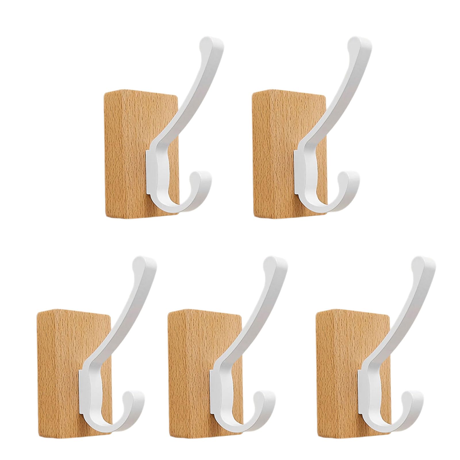 Tsophreniq Multipurpose Walnuts Wood Hook Drillless Adhesive Mount for Bathroom Door Back Hanging Towels Clothes Accessories Compact Walnuts Wood Adhesive Hook