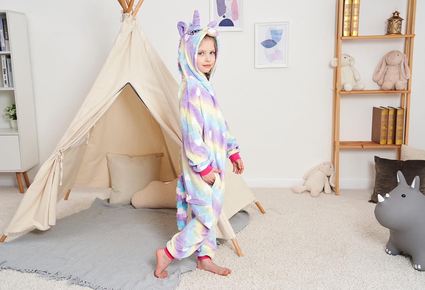 Kids Unicorn Costume Animal Pajamas Halloween Cosplay Xmas Gifts - Image 3