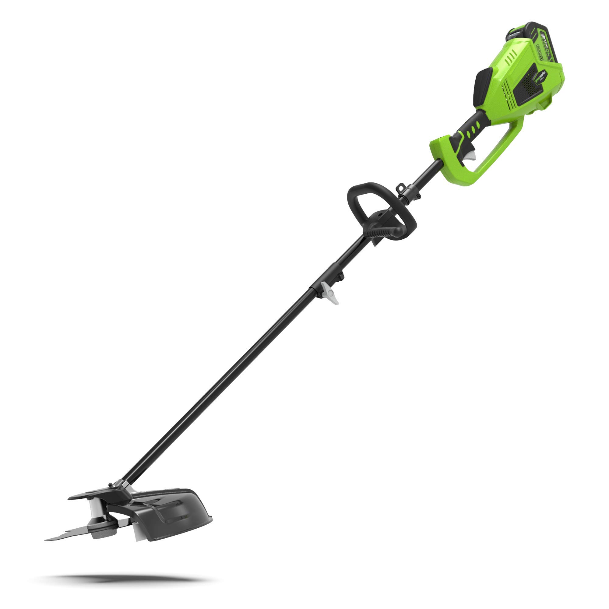 Greenworks 40V Desbrozadora a Batería, Motor sin Escobillas, Ancho Corte 40 cm, Hilo Nylon 2 mm o Cuchilla 25 cm SIN Batería (40 V) y Cargador, GD40BC + Cabezal recortador