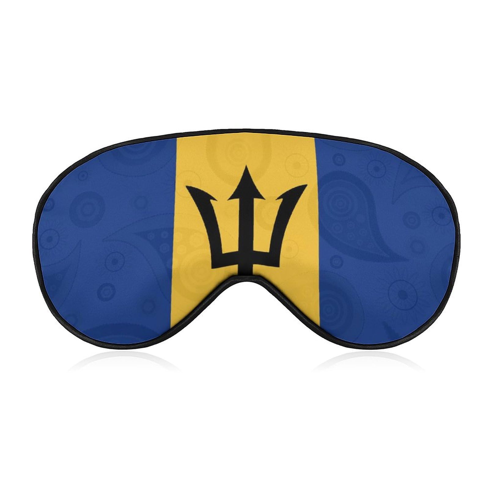 Barbados Flag Paisley Sleep Mask Eye Shade Cover Adjustable Strap for Travel Lunch Break Women Men