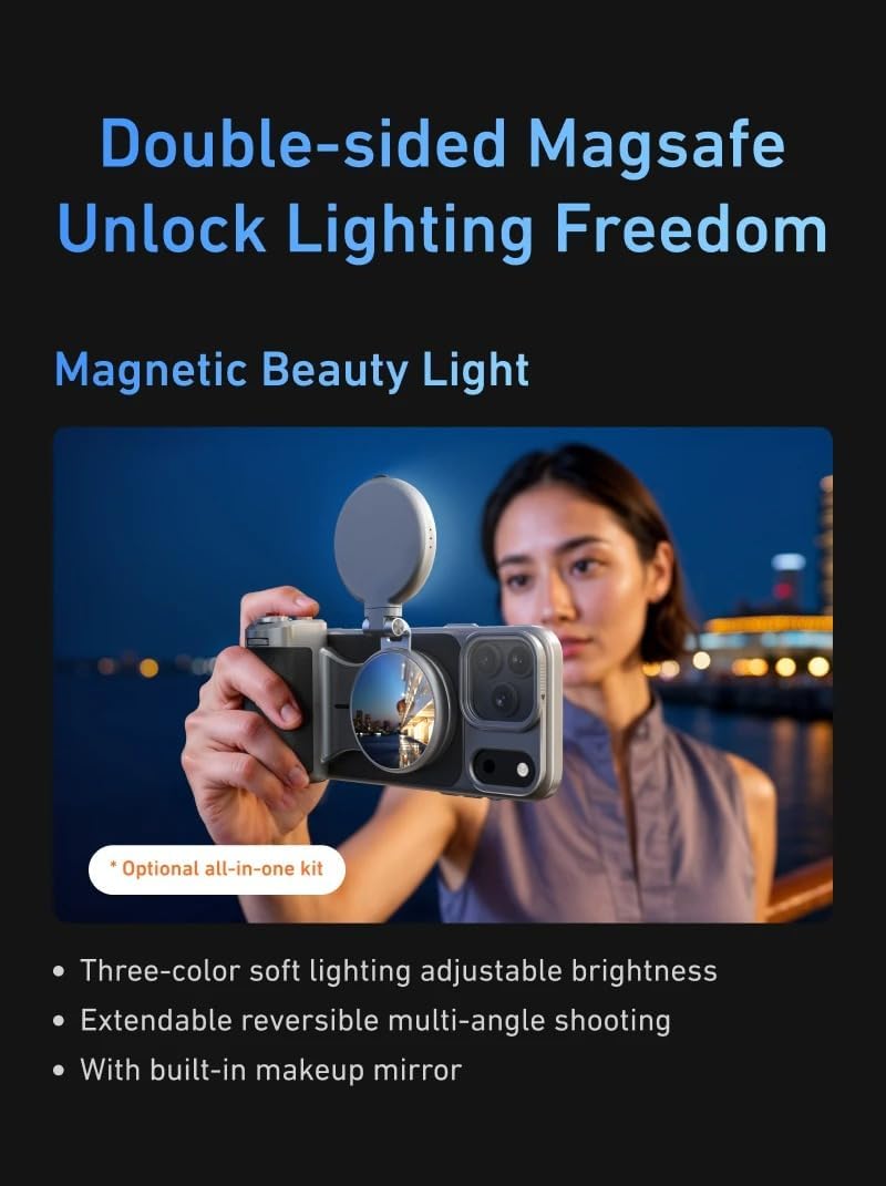 Phone Camera Grip Magnetic Master Grip Kit for iPhone 17 Pro Pro Max Graphene Cooling Case Handle Holder (for iPhone 17 pro max)