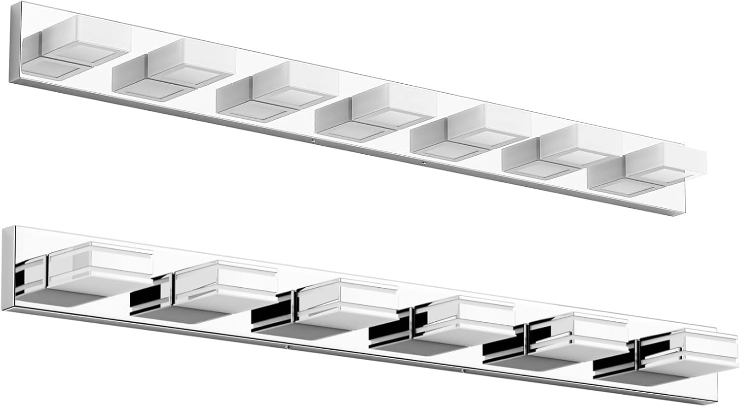 Ralbay Modern LED Vanity Light Acrylic Stainless Steel Chrome Bathroom