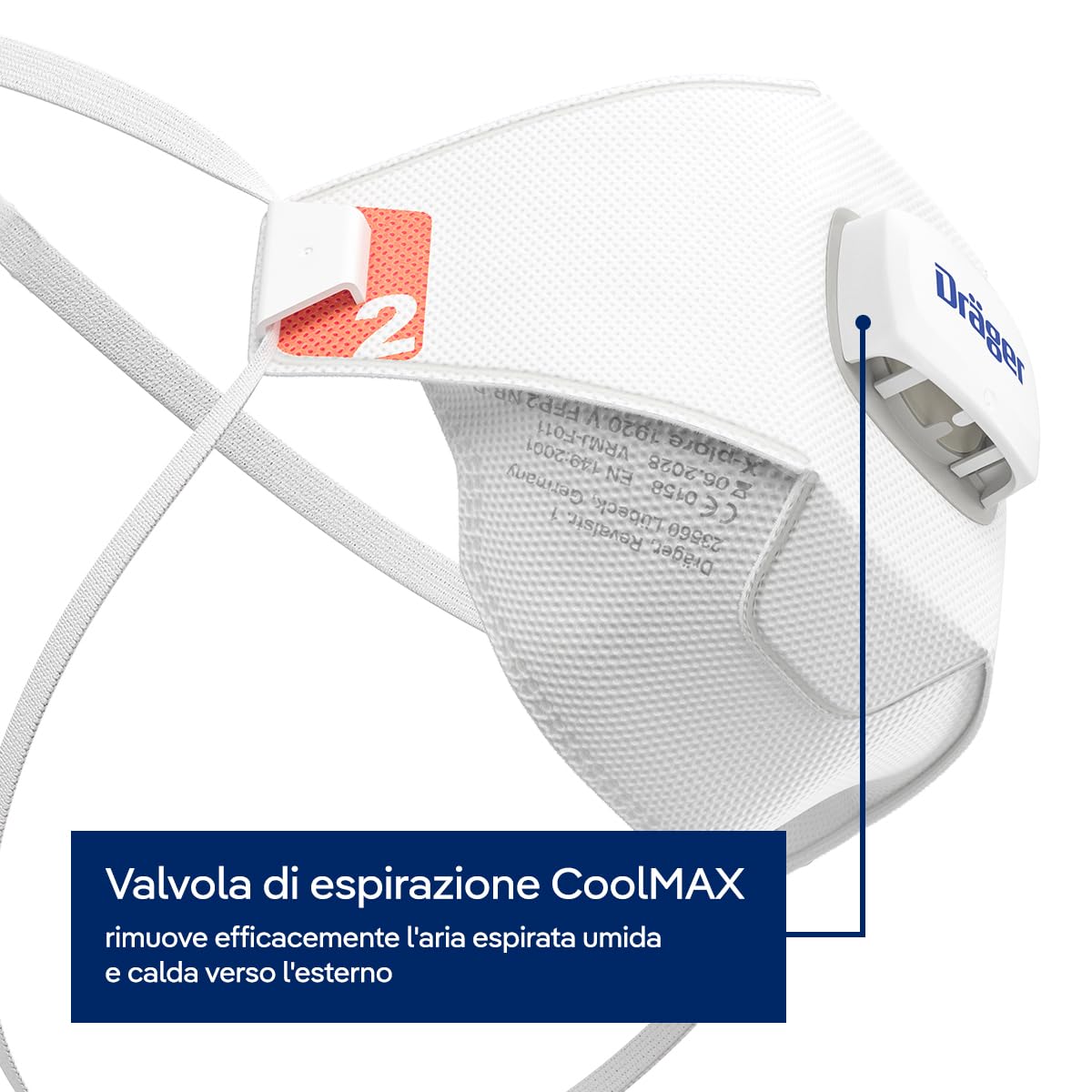Dräger X-plore 1920 V maschera antipolvere monouso con protezione FFP2 adatta per edilizia, bricolage, imbianchini, varie dimensioni e quantità