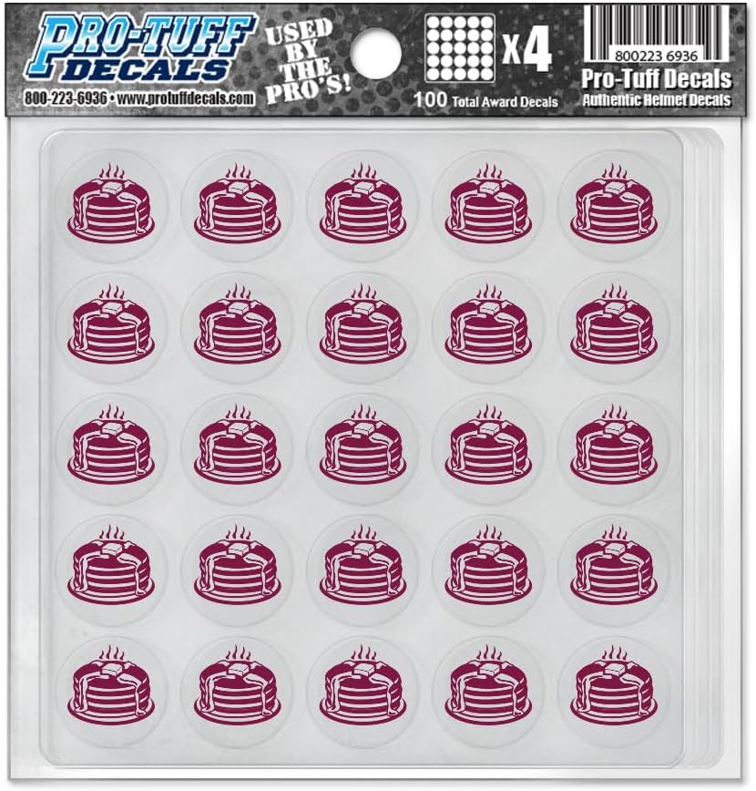 Calcomanías de premio de panqueques, 100 calcomanías de recompensa de fútbol para cascos en el color de tu equipo