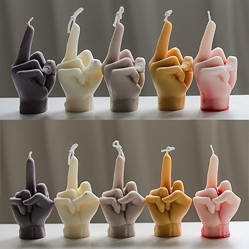 Miniatura 3 de Paquete de 2 moldes de silicona con forma de dedo medio, moldes de gestos para hacer velas, resina, jabón, fundición de pastel, chocolate, moldes