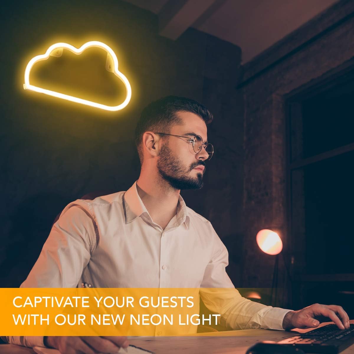 DANIDEER Led cloud Neon Sign Art Decorative Lights for Wall Decoration, glow Lamp for Kids boy and Girl Unique Gift for Any Occasion (Warm White)