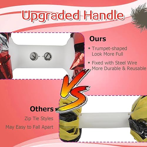 Miniatura 3 de Lovecheer 2 pompones profesionales de animadora con mango de bastón (sin cierre de cremallera) para espíritus deportivos, niñas, adultos, actuación,