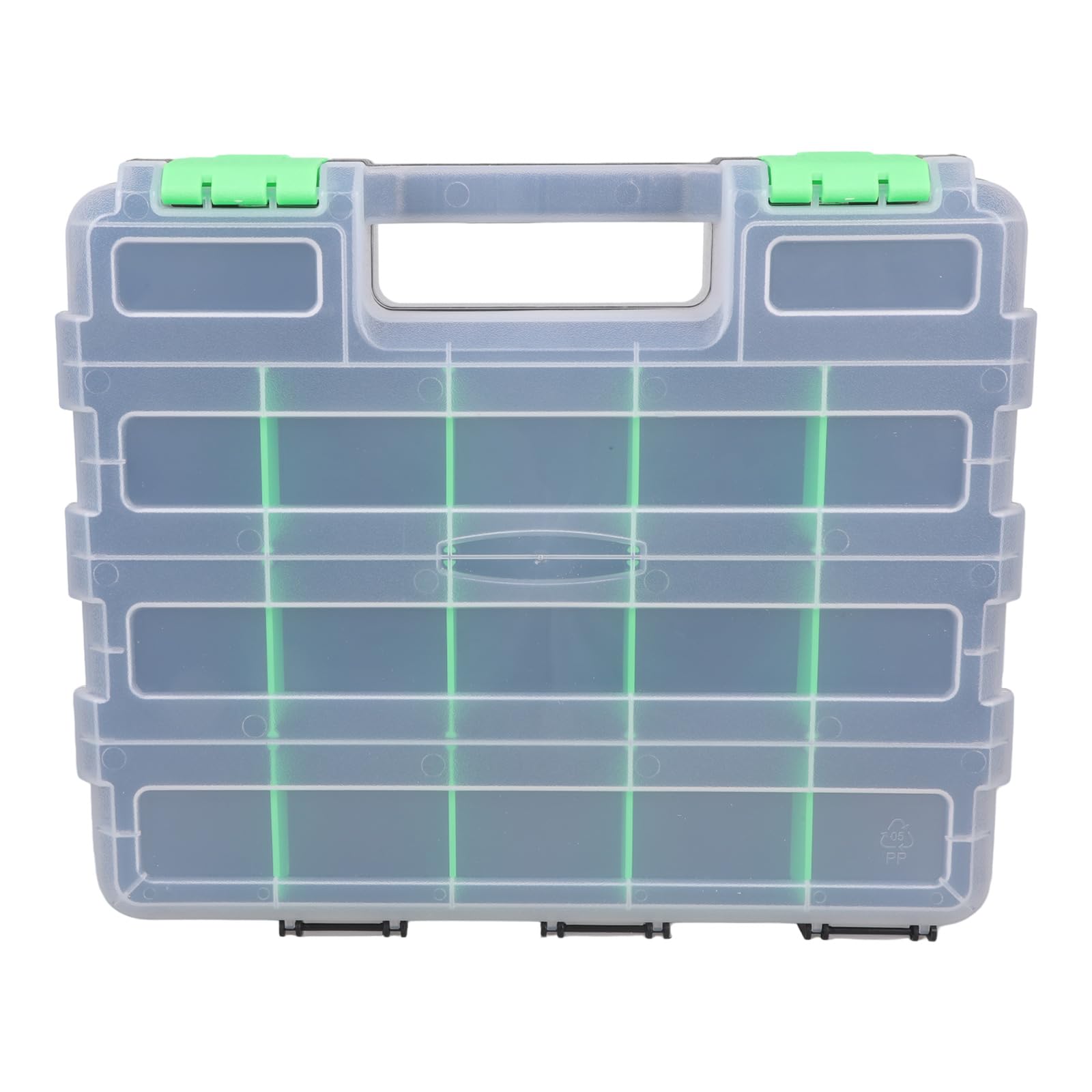 Portable Storage Organization with Double Secure Locking Removable Bin Compartment Multipurpose Hardware Tool Box Storage Portable Tool Box with Adjustable Compartment