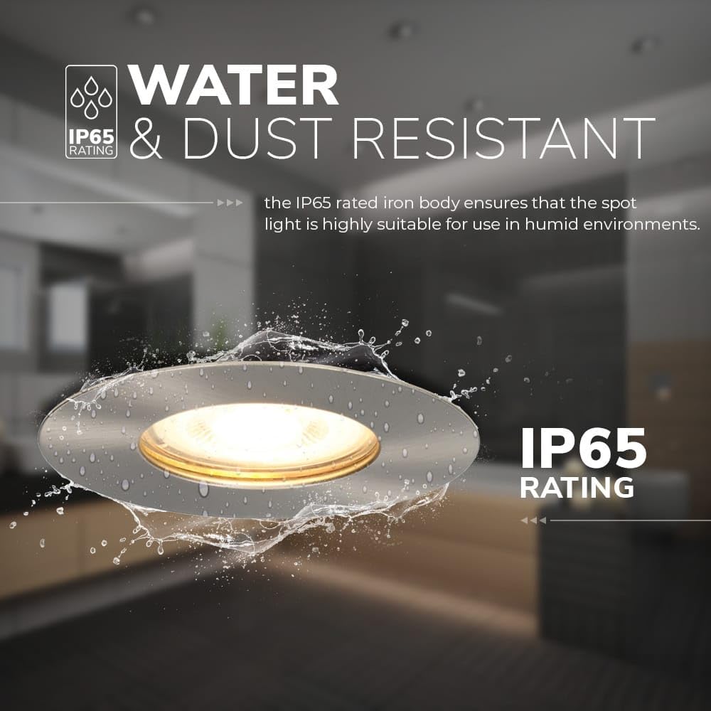 HOFTRONIC - 6er LED Einbaustrahler 230V Edelstahl IP64 Wasserdicht GU10 Dimmbar 4000K Neutralweiß 6x4W 6x345 Lumen Bad Einbauleuchte Einbauspot Einbauleuchte für innenbereich und Außenbereich
