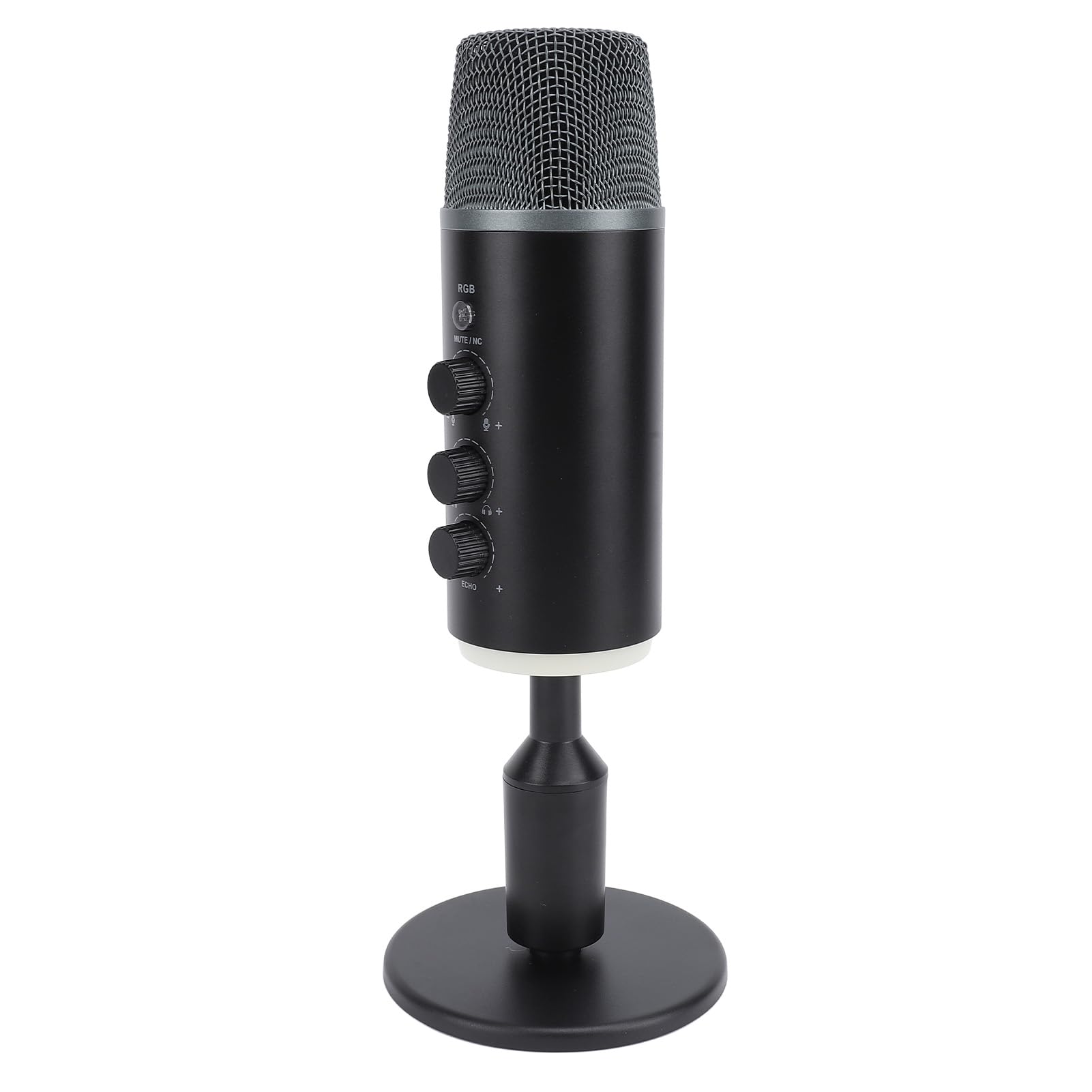 Mikrofon do Gier Mini USB Mikrofon Komputera Komputerowy Mikrofon Pojemnościowy z Wyciszeniem, RGB, regulowaną głośnością, Mikrofon Stacjonarny Strumieniowego Przesyłania Podcastów