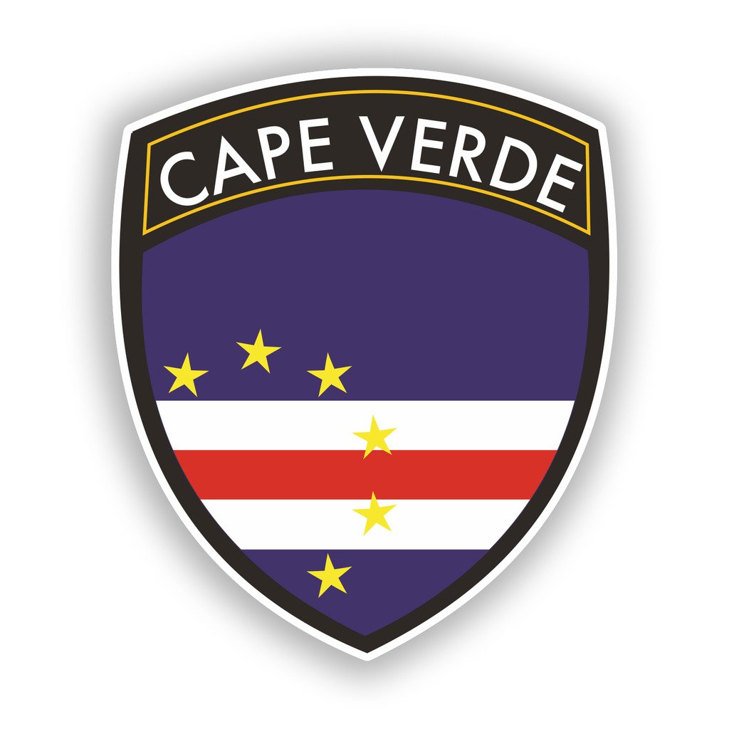 Destinationvinyl Multi 2 X 10Cm/100Mm Cape Verde Flag Design Vinyl Stickers Travel Luggage #10660