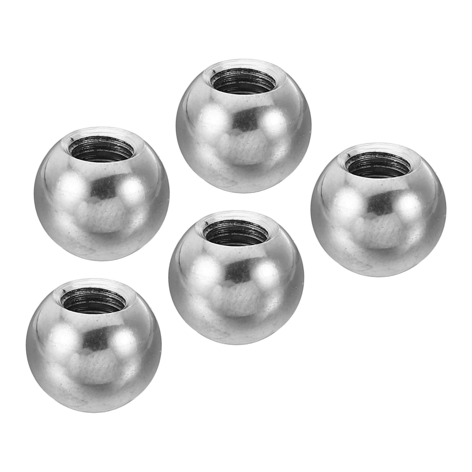 PATIKIL Dadi Manopola, 5pz M5 Femmina Filettatura 10mm OD 304 Inossidabile Acciaio Tondo Sfera Vite Cappuccio Coperchio per Illuminazione Mobili Fai-da-Te Decorazione, Argento
