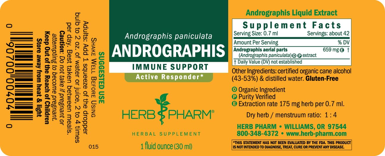 Herb Pharm Andrographis Liquid Extract for Immune System Support, 1 Fl Oz (Pack of 1) (DANDRO01) — Amazon image 7