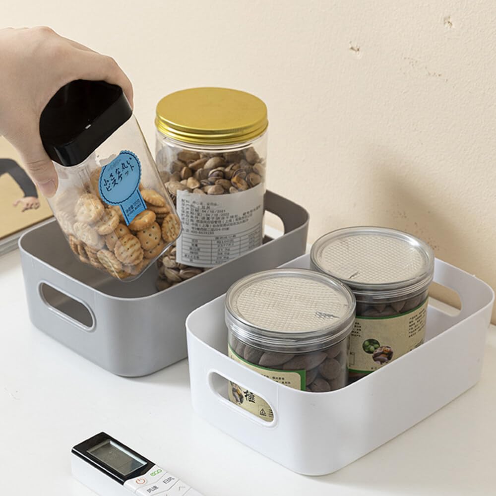 Set 12 Cestini Portaoggetti In Plastica Con Manici - Per Bagno, Cucina, Cosmetici E Scaffali - Foto 9