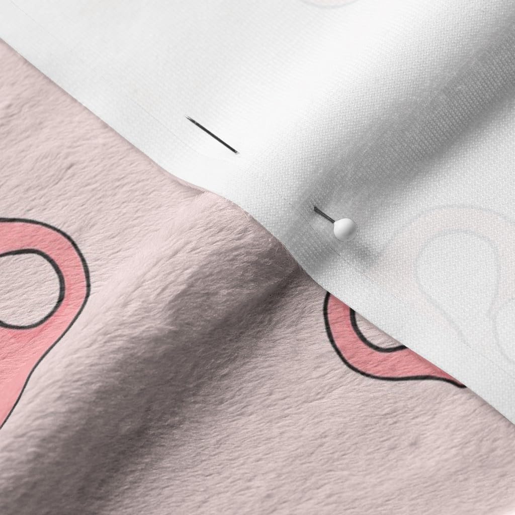 Spoonflower Fabric - Happy Uterus Pink Large Rose Blood Woman Female Anatomy Womb Printed on Minky Fabric by The Yard - Sewing Baby Blankets Quilt Backing Plush