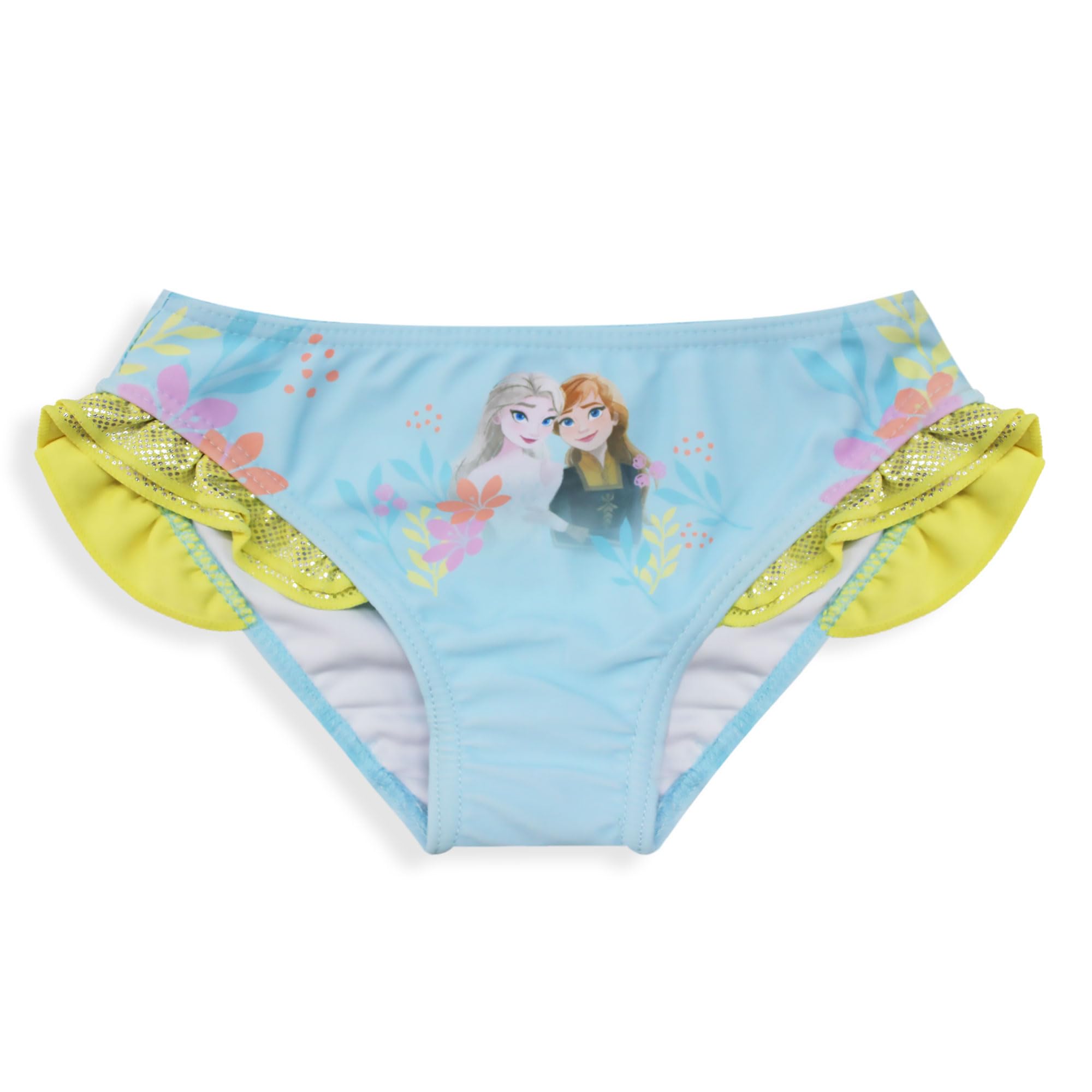 Disney Bañador slip playa para niña Frozen Elsa y Anna con volantes 6657