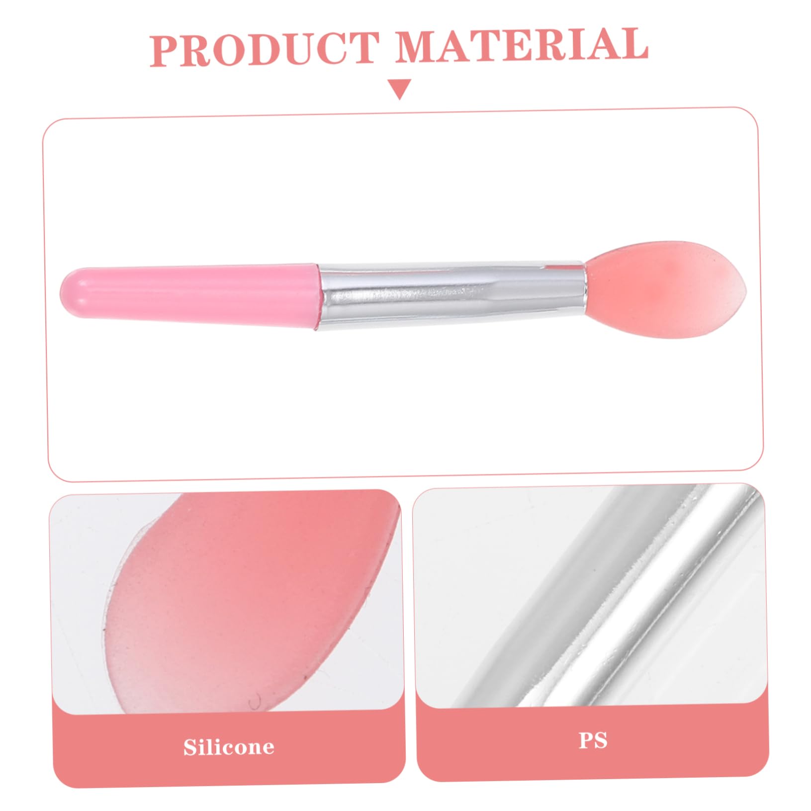 PartyKindom 2 Sets Lip Mask Applicator Brush Kit Accessory Handles Portable and Stylish for Daily and Professional Use