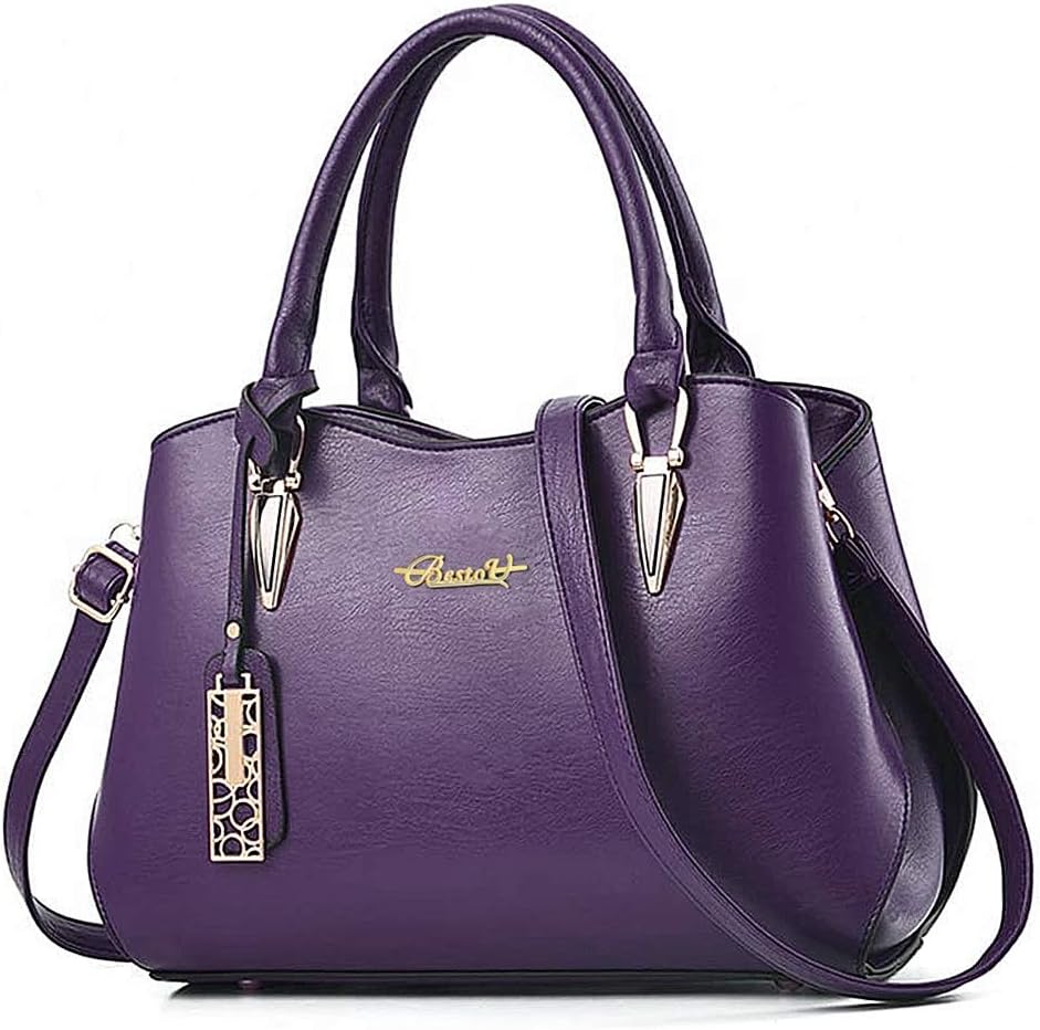 Handbags for Women Large Designer Ladies PU Leather Top Handle Satchel Shoulder Tote Bags with Multiple Internal Pockets