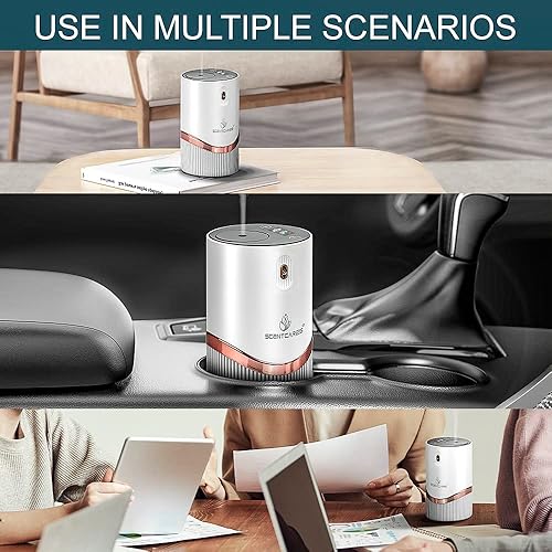 Miniatura 3 de Scentcares Difusores para aceites esenciales, difusor de aromaterapia con pilas, sin agua, portátil, diseño inteligente e inalámbrico, con