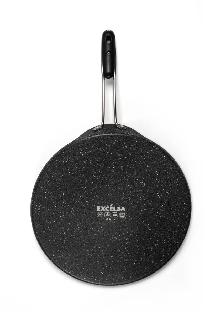 Excelsa Disco Cook Piastra Multiuso, Antiaderente, 34 cm, Alluminio Forgiato, Manico in Acciaio