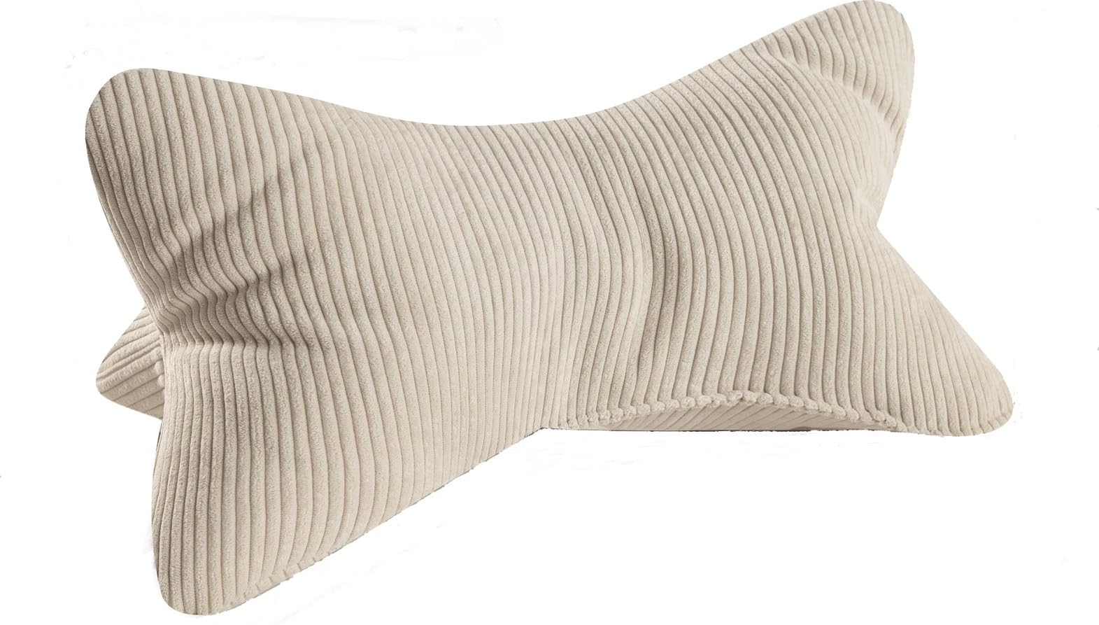 Zwei Leseknochen Selma Cord Look ergonomische Form für Nacken- oder Lendenstütze Flexible Stütze für Bücher, E-Books oder Tablets (Natur)