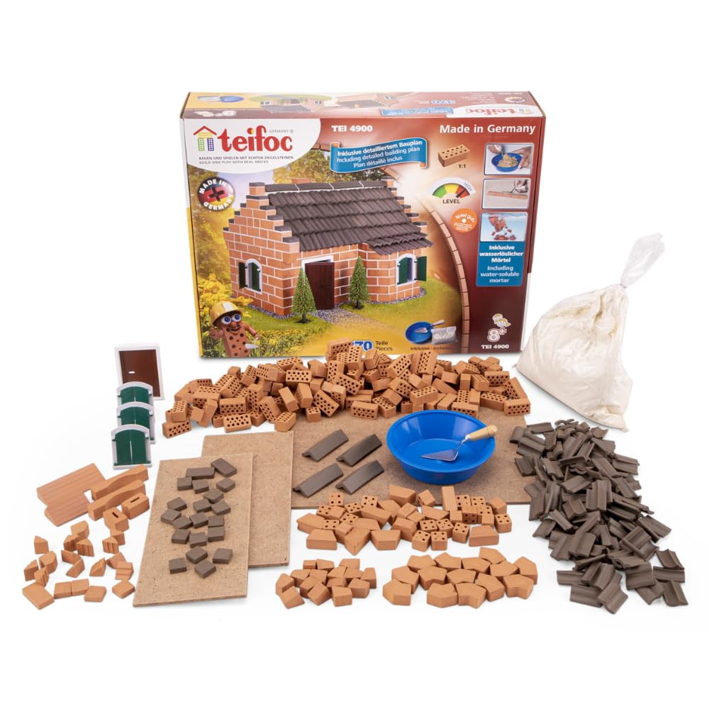 teifoc Historisches Haus - Steinbaukasten 4900, Modellbau +300 Bauteile | Bastelset für Mädchen und Jungen ab 8 9 10 Jahren, Motorikspielzeug für Kinder, DIY Set mit Mini Ziegelsteinen, 3D Puzzle