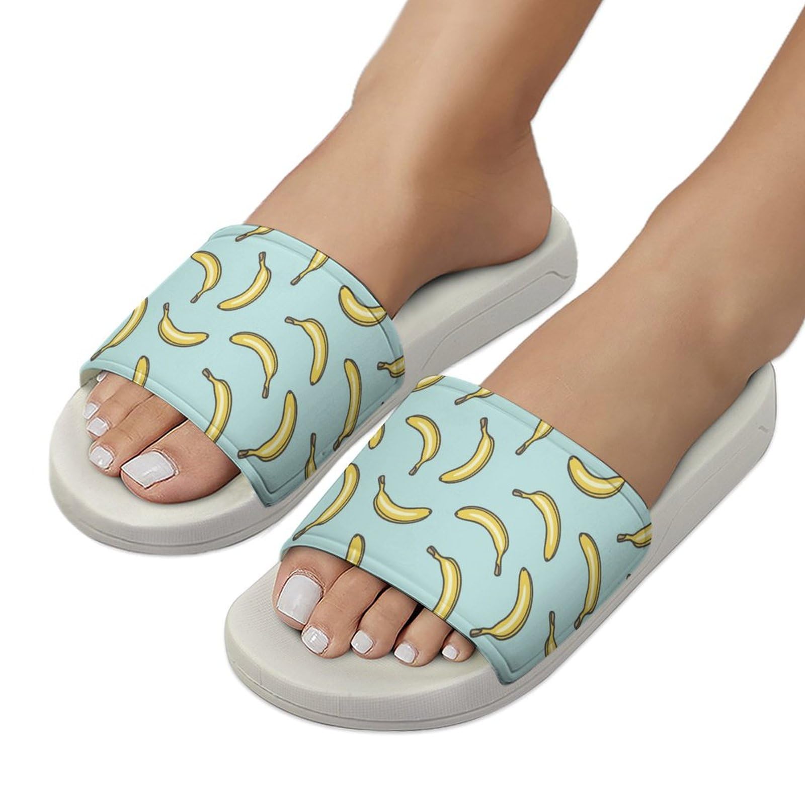 Ciabatte da doccia, a forma di banana, colore giallo, per uomo e donna, antiscivolo