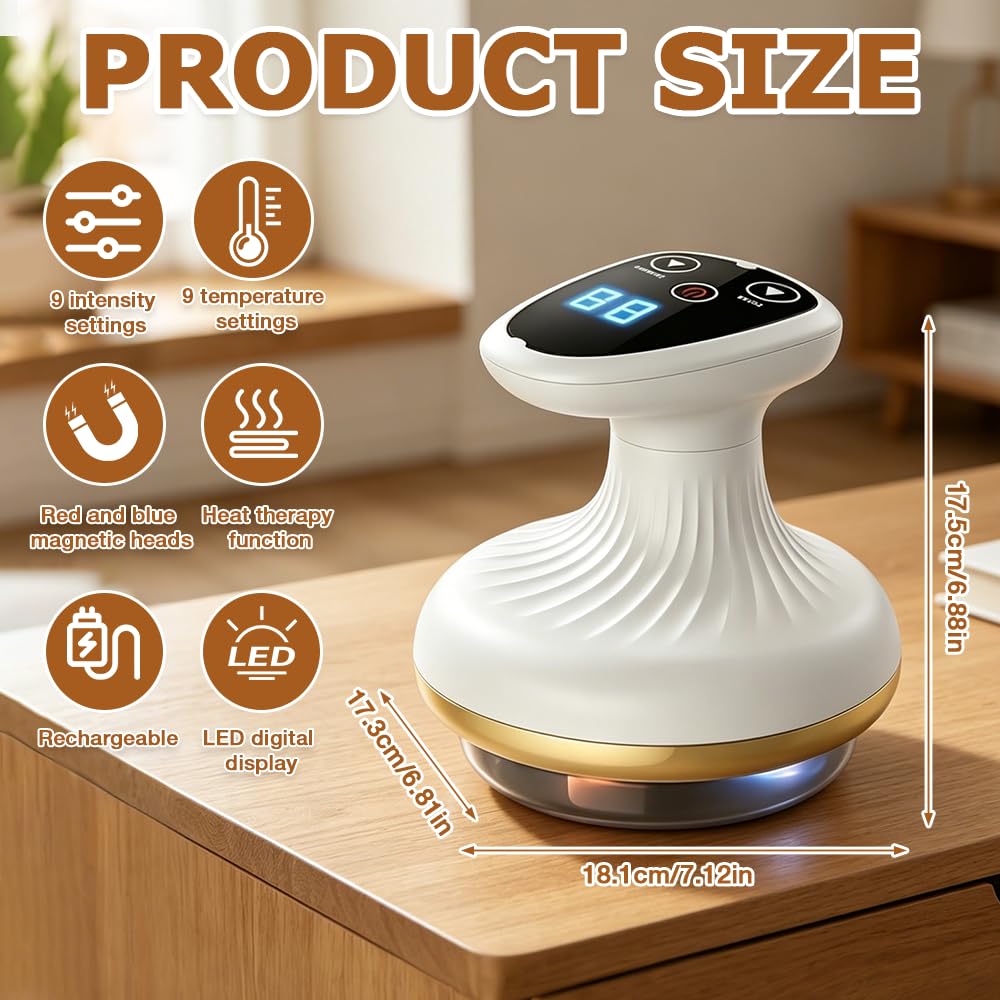 Vacuvia Masajeador Anticelulitico, HOVCEH 4 en 1 Masajeador Anticelulitico Reductor con Calor, 9 Modos Vacum Vacuvia Maquina Celulitis para Celulitis en Abdomen, Cintura y Brazos